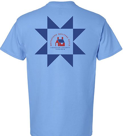 (image for) WQG Logo on the Back of a Carolina Blue Shirt